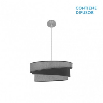 Distribuidor - Lâmpadas Diversas | Colgantes Moderno | COLGANTE HARA 2XE27 NIQUEL/GRIS REGX50X50 CM Ref: 179895028